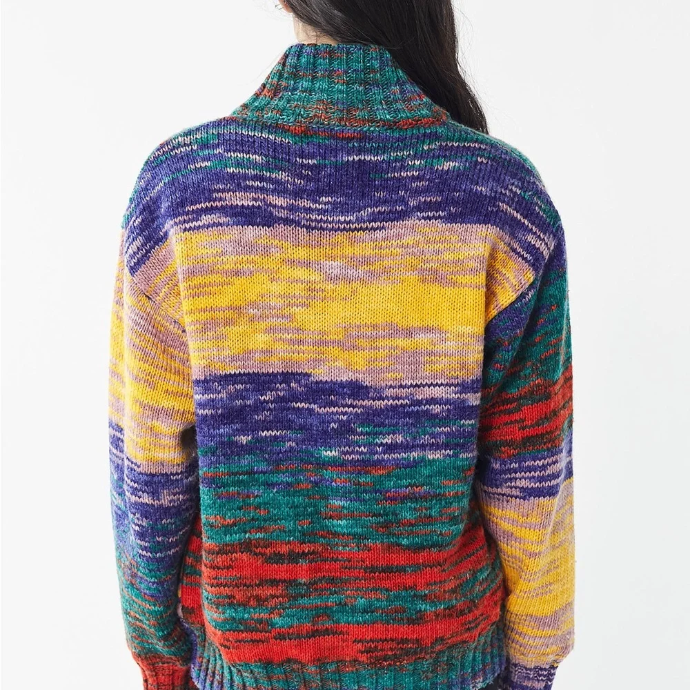Urban Outfitters Colorful Zip-Front Sweater Jacket - Picture 9 of 11